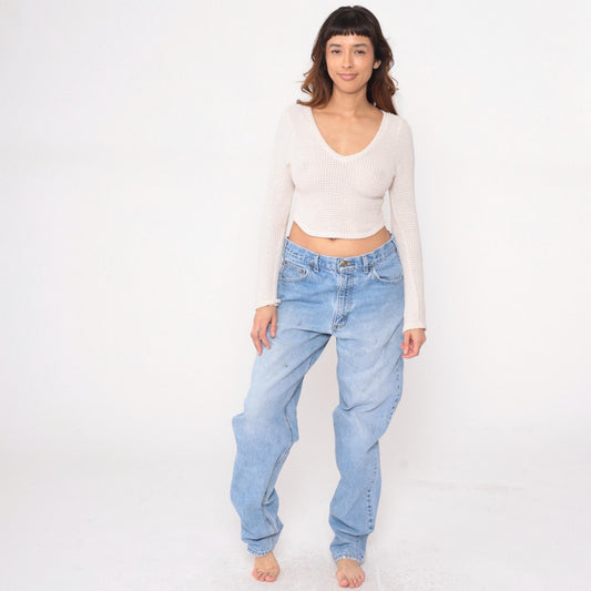 90s Carhartt Light Wash Denim Straight Leg Jeans 34x36 Large