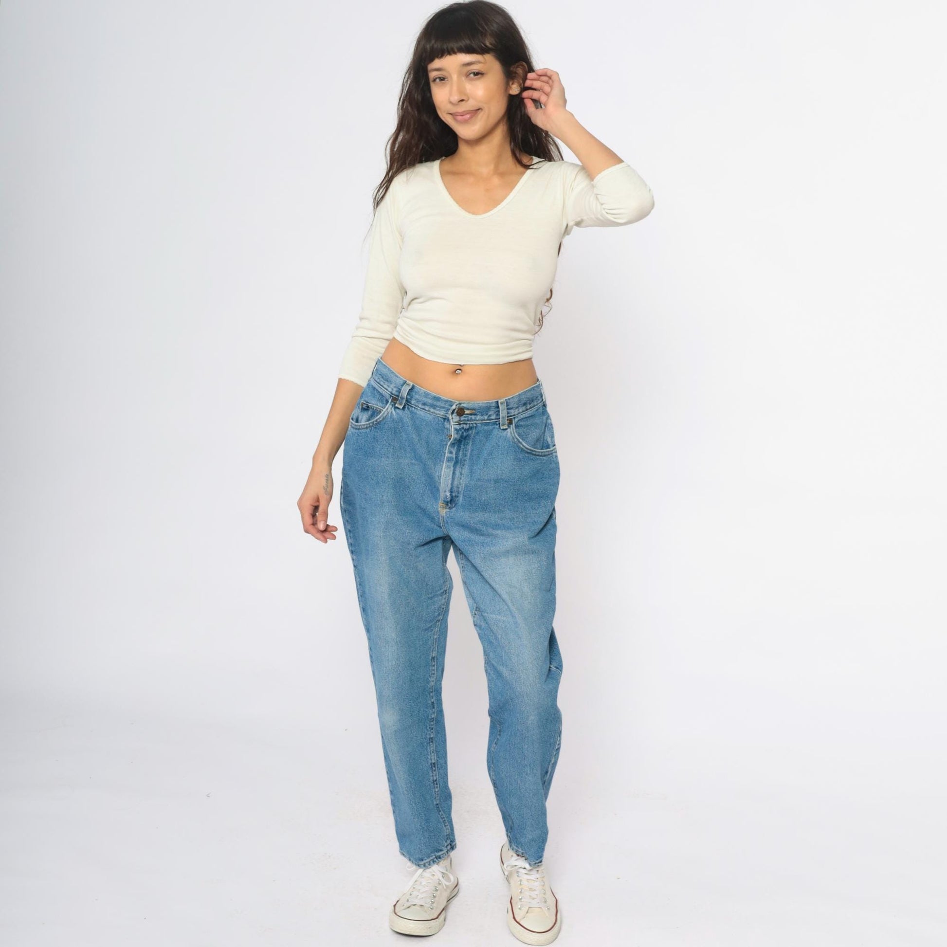 90s Lee High-Waisted Straight Leg Jeans Medium Wash Denim Large L