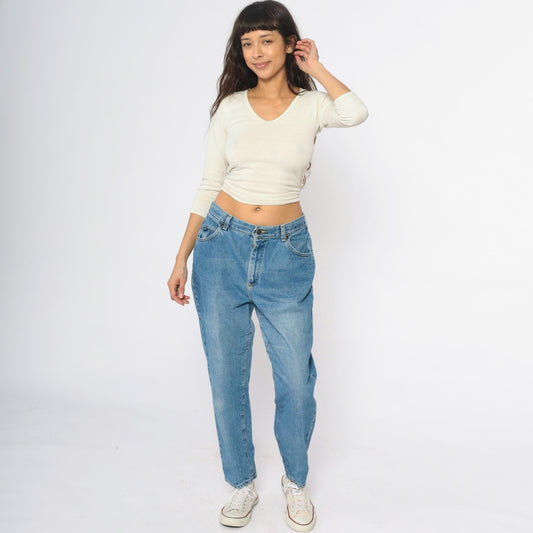 90s Lee High-Waisted Straight Leg Jeans Medium Wash Denim Large L