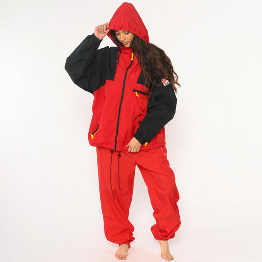 90s Marlboro Adventure Team Tracksuit Red Black Yellow Nylon Jacket Pants Extra Large XXL
