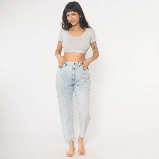90s Lee Light Wash High Waisted Straight Leg Mom Jeans Small