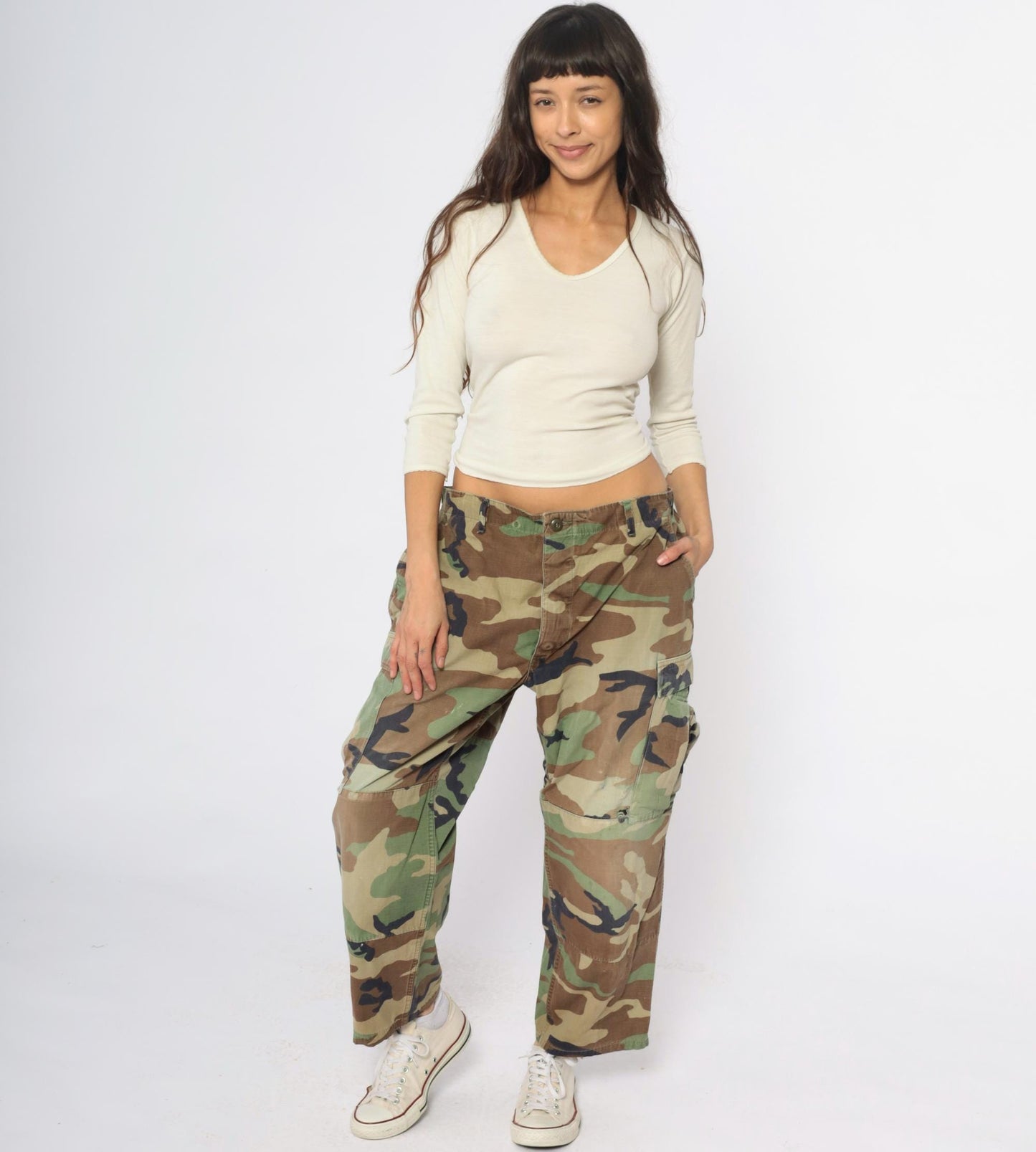 90s Lavas Industries Woodland Camo Cargo Pants Small
