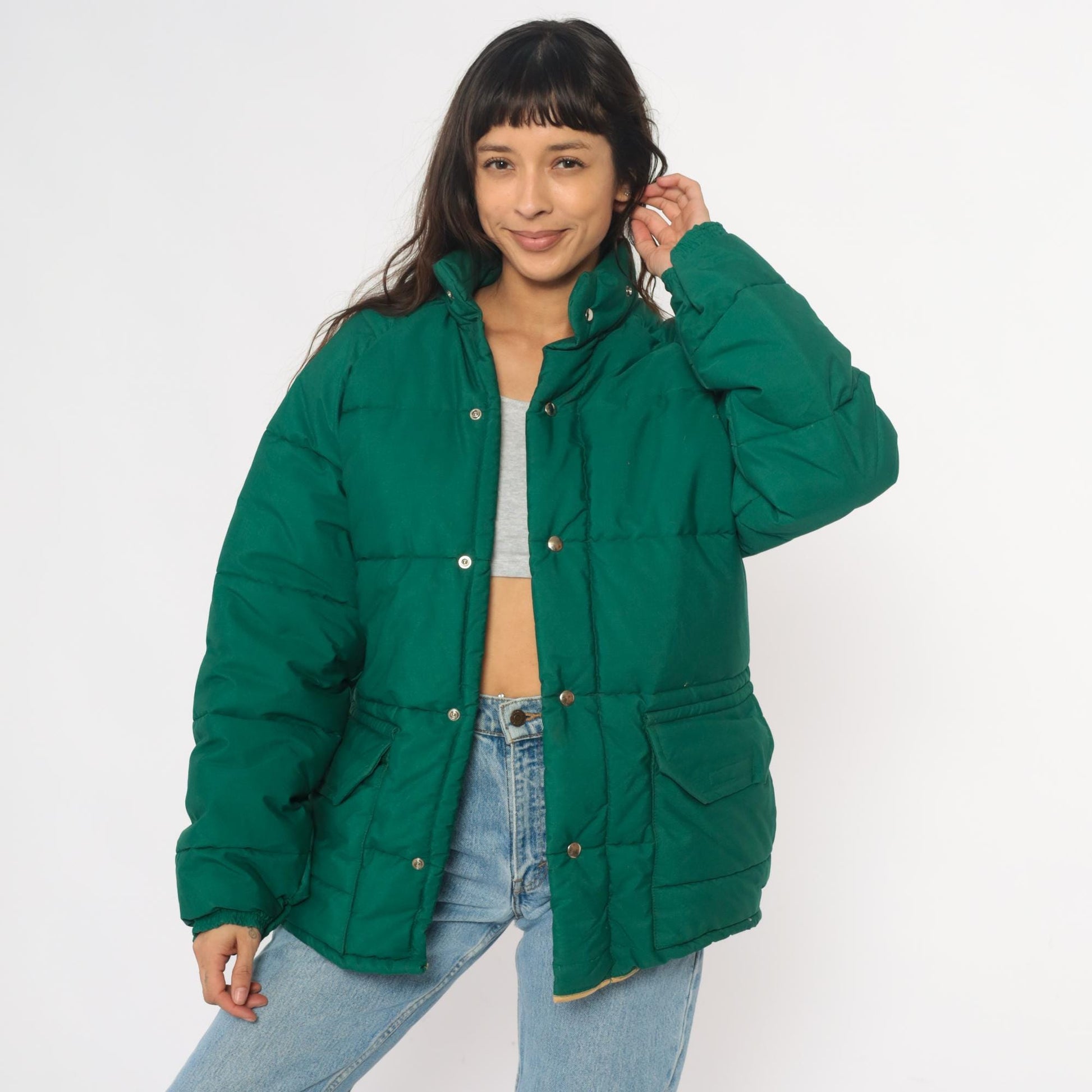 70s Columbia Sportswear Green Quilted Puffer Jacket Unisex Medium