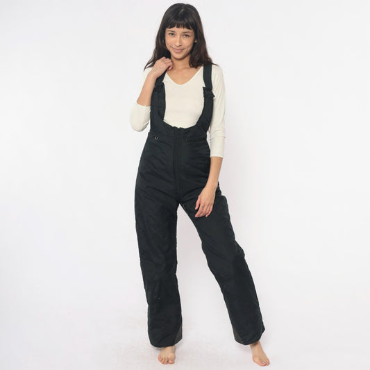 90s Colorado Classics Black Ski Overalls Insulated Snow Pants Small S