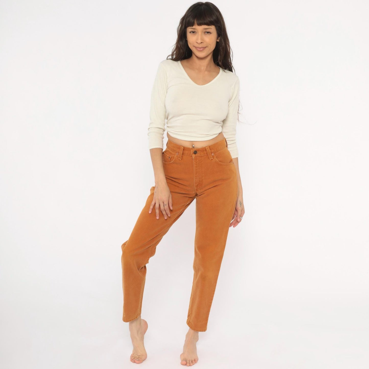 90s Levi's High Waisted Mom Jeans Mustard Caramel Straight Leg Small S