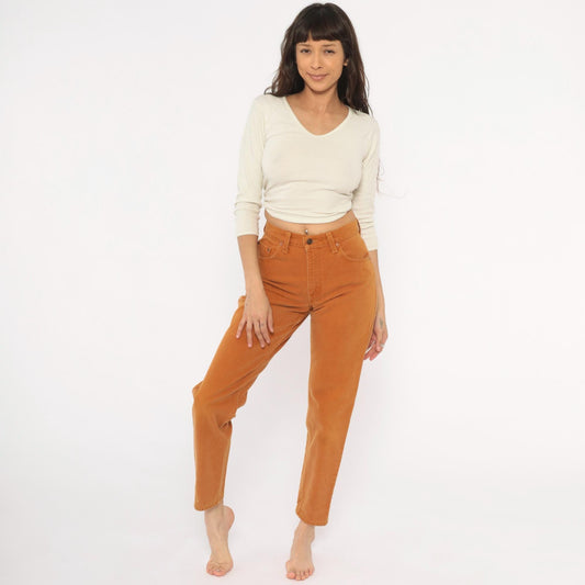 90s Levi's High Waisted Mom Jeans Mustard Caramel Straight Leg Small S