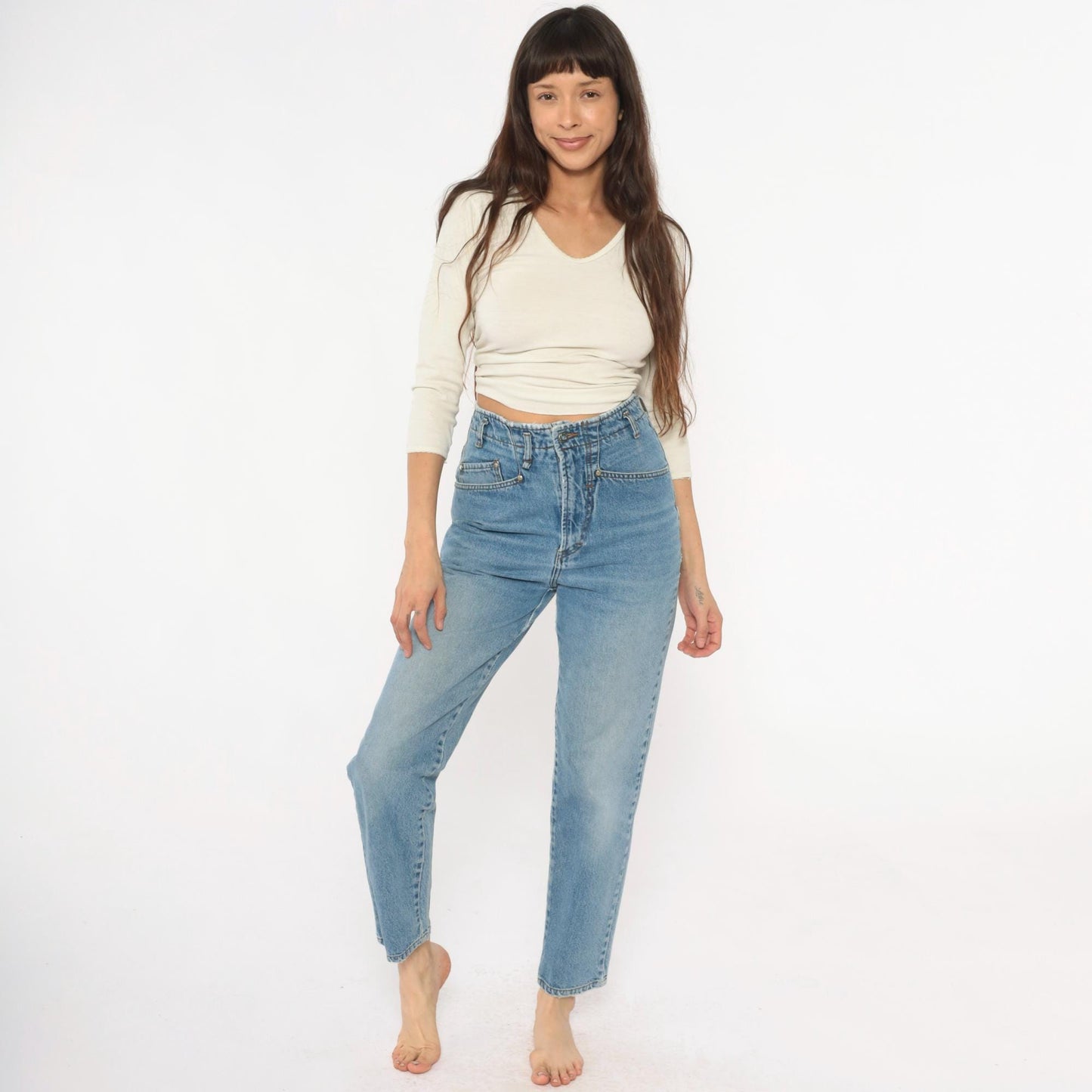 90s Unionbay Light Wash High-Waisted Straight Leg Denim Jeans Medium M