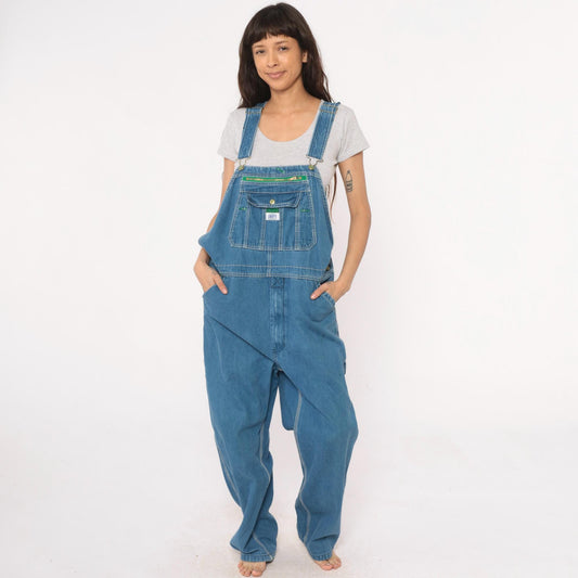 90s Liberty Denim Overalls Medium Blue Wide Leg Carpenter Unisex Small