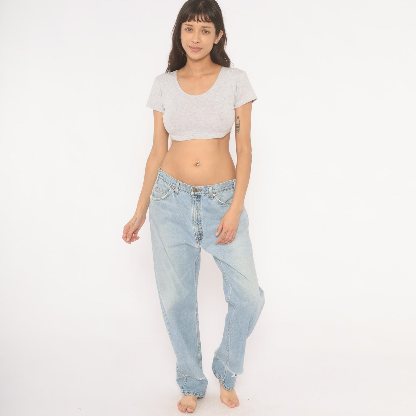 Levi's 505 Light Wash Jeans 2000s Straight Leg Denim Cotton W36 L30