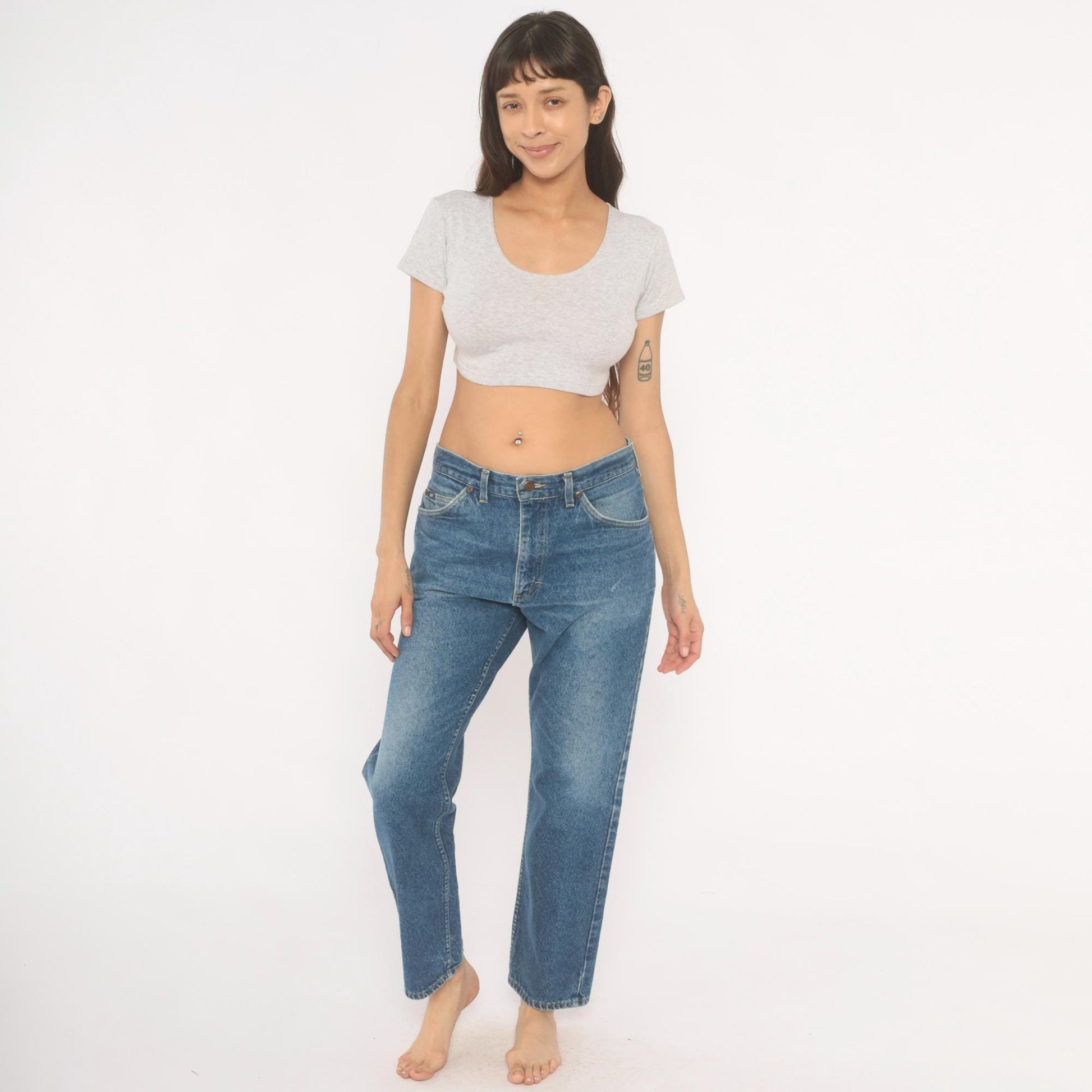 Lee Straight Leg Jeans 2000s Medium Wash Mid Rise 34x30