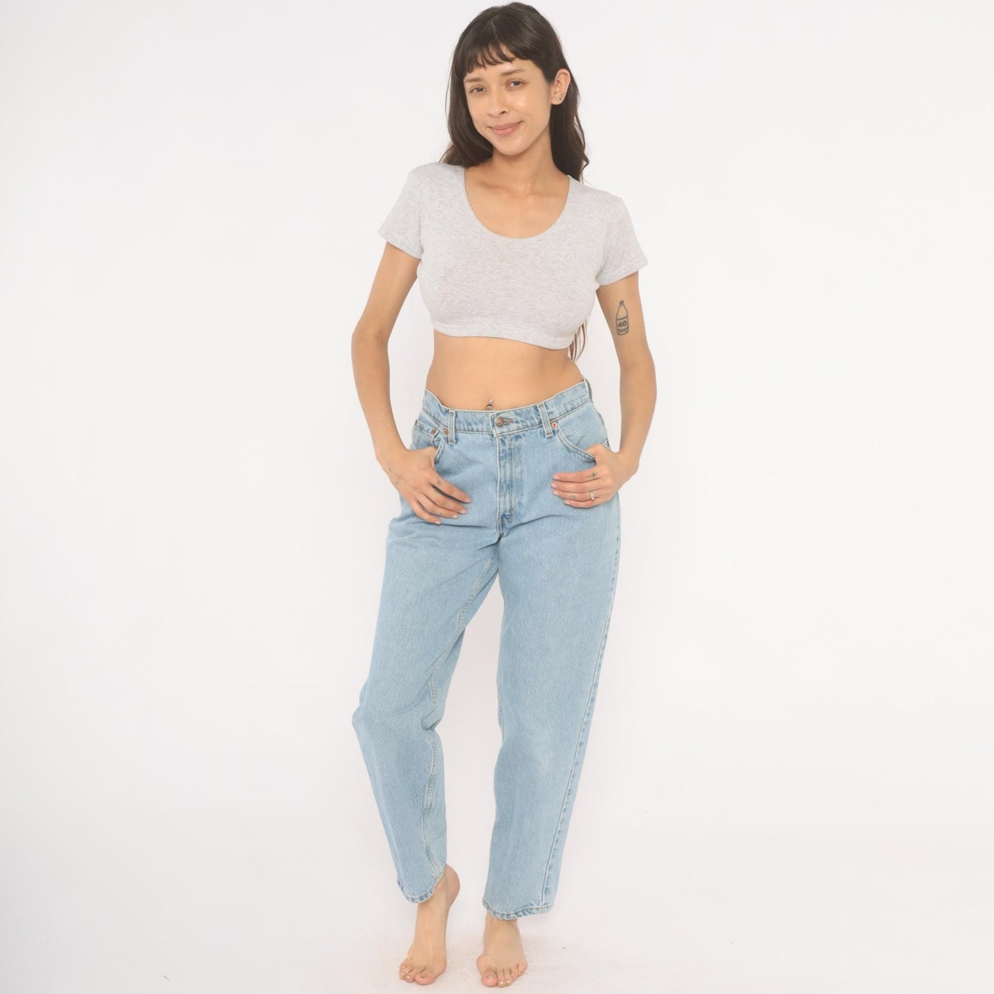 Levi's 550 Mom Jeans Light Wash High Waist Relaxed Tapered Leg 10 Regular