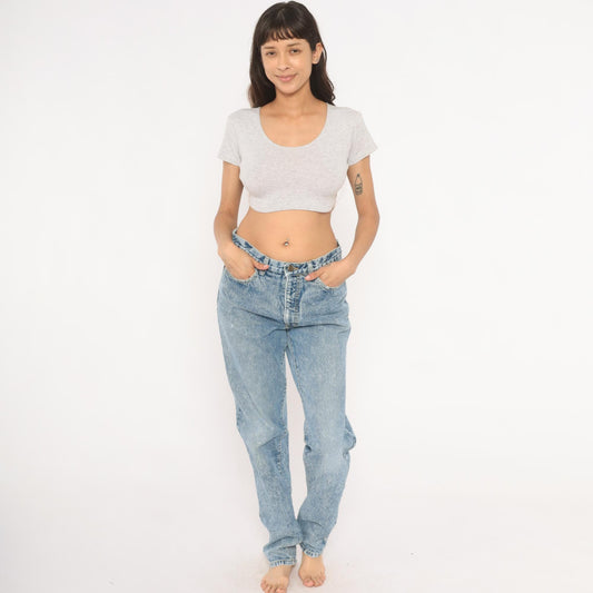 90s Georges Marciano Guess Acid Wash High Waisted Mom Jeans Blue 34