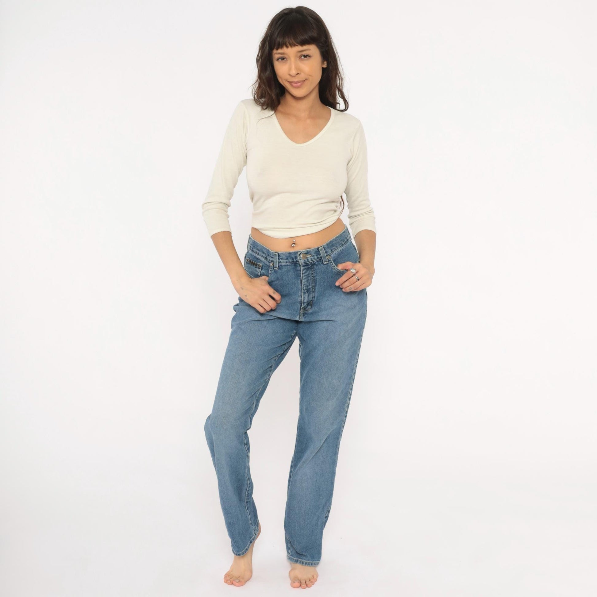 Y2K New York Jeans Bootcut High Rise Medium Wash Denim Large L