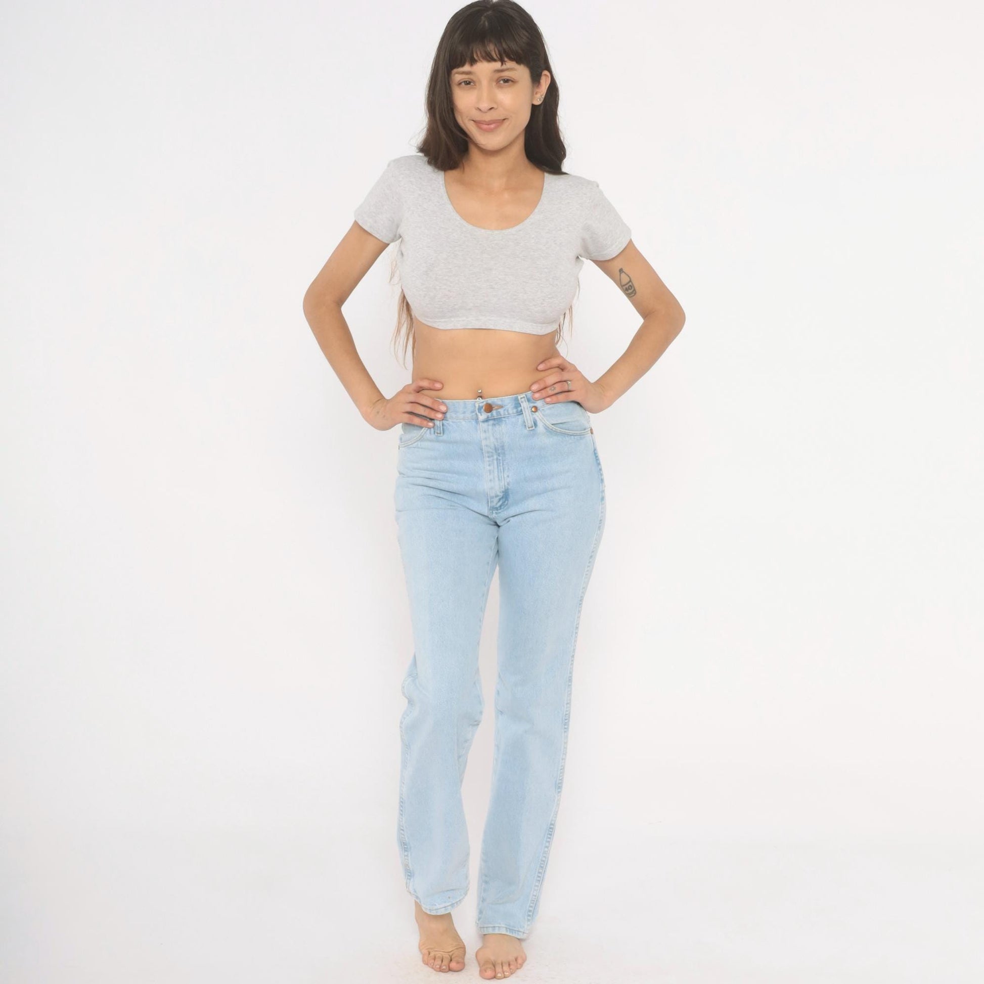 90s Wrangler Light Wash Straight Leg High Rise Jeans 31x34