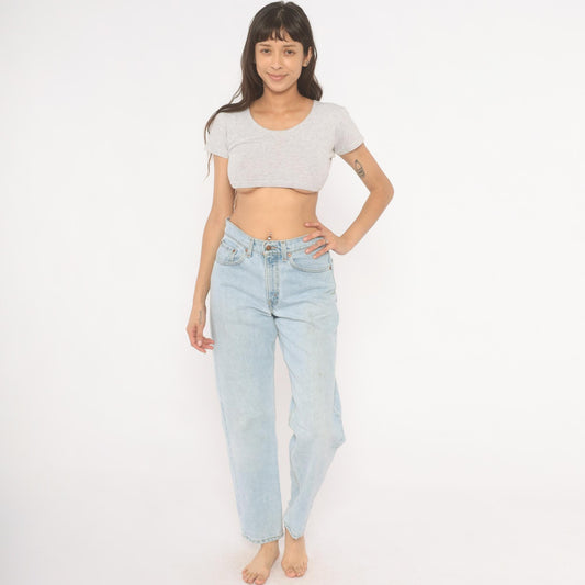 90s Levi's 555 Light Wash High Waisted Straight Leg Jeans 31 30