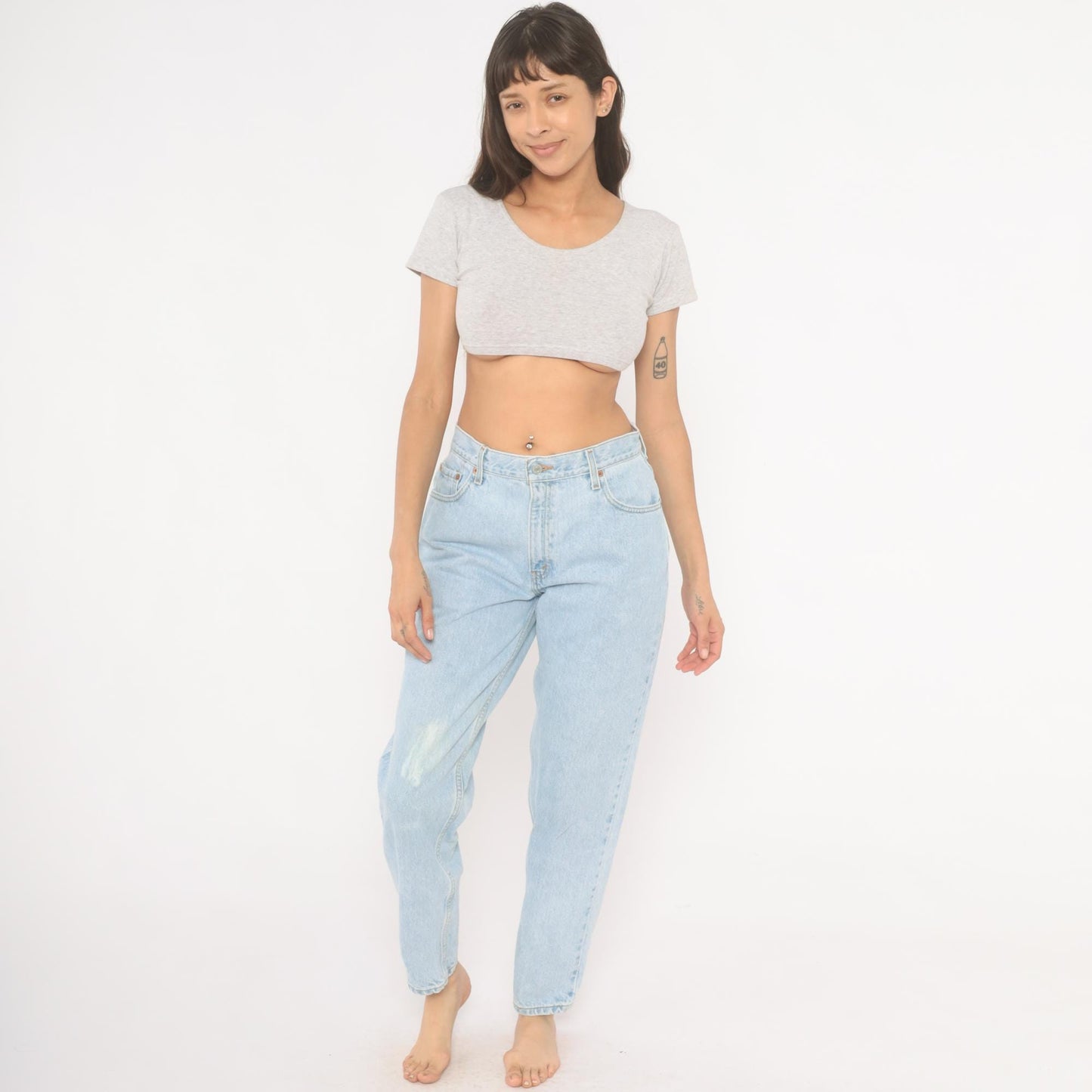 Levi's 550 Mom Jeans Light Wash High Waisted Tapered Leg 90s Cotton 31