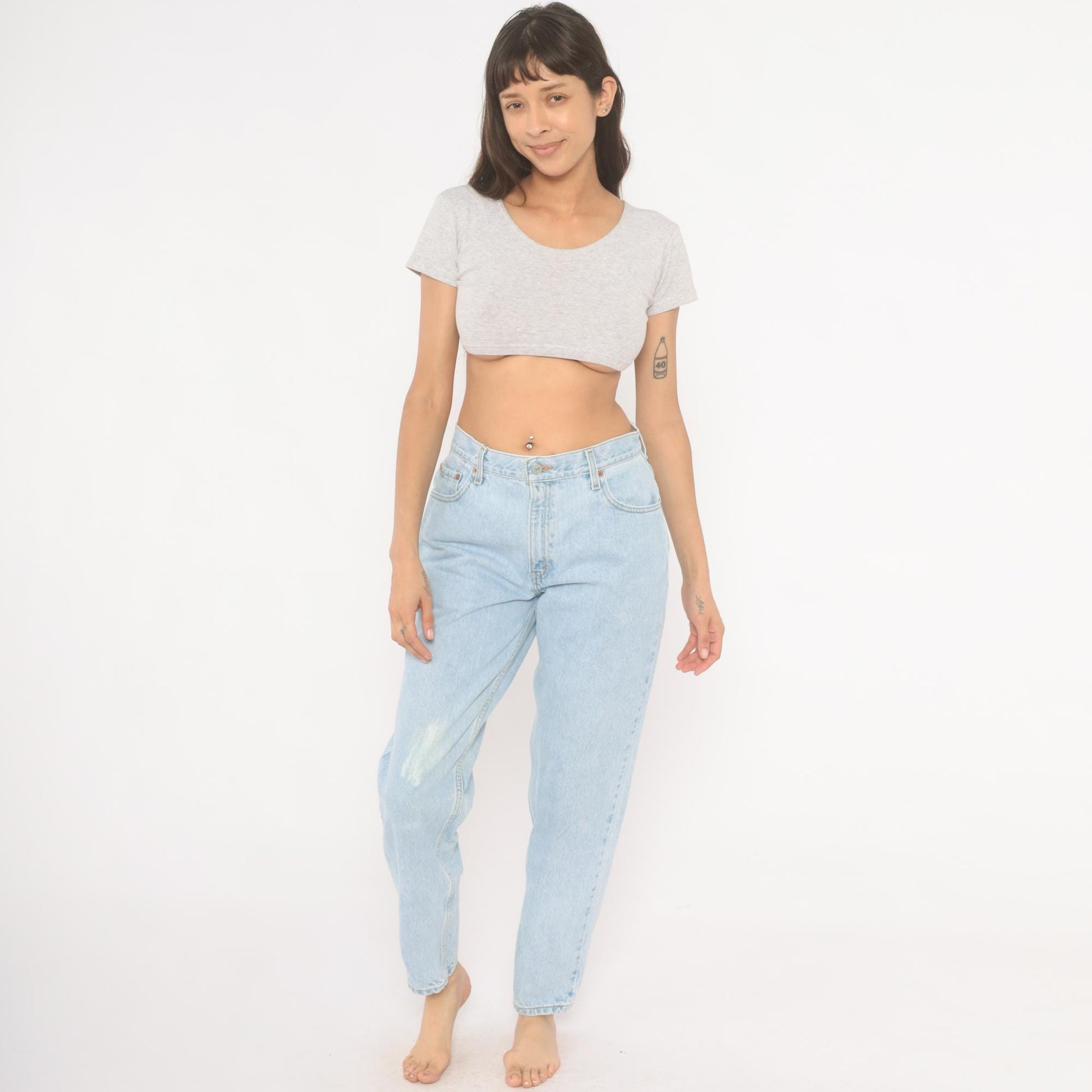 Levi's 550 Mom Jeans Light Wash High Waisted Tapered Leg 90s Cotton 31