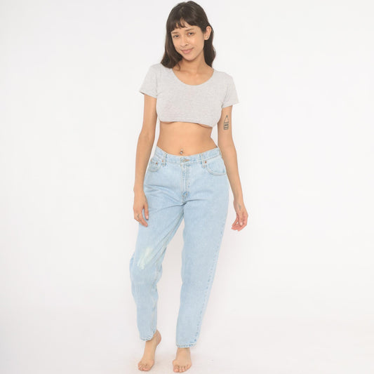 Levi's 550 Mom Jeans Light Wash High Waisted Tapered Leg 90s Cotton 31