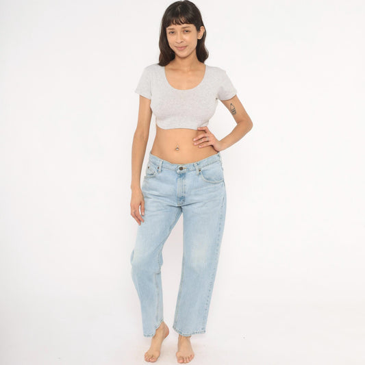 Wrangler Straight Leg Jeans 2000s Light Wash Mid Rise 34x29