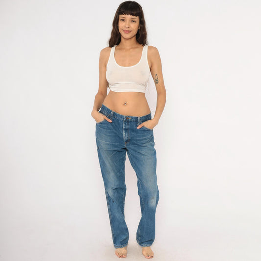 Red Kap Workwear Jeans 2000s Distressed Denim Straight Leg Blue Faded Wash Medium