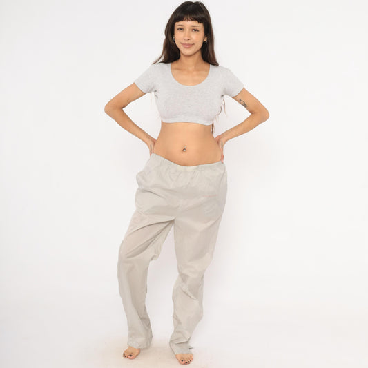 80s Adidas Originals Track Pants Grey Pink Trefoil Logo Medium M