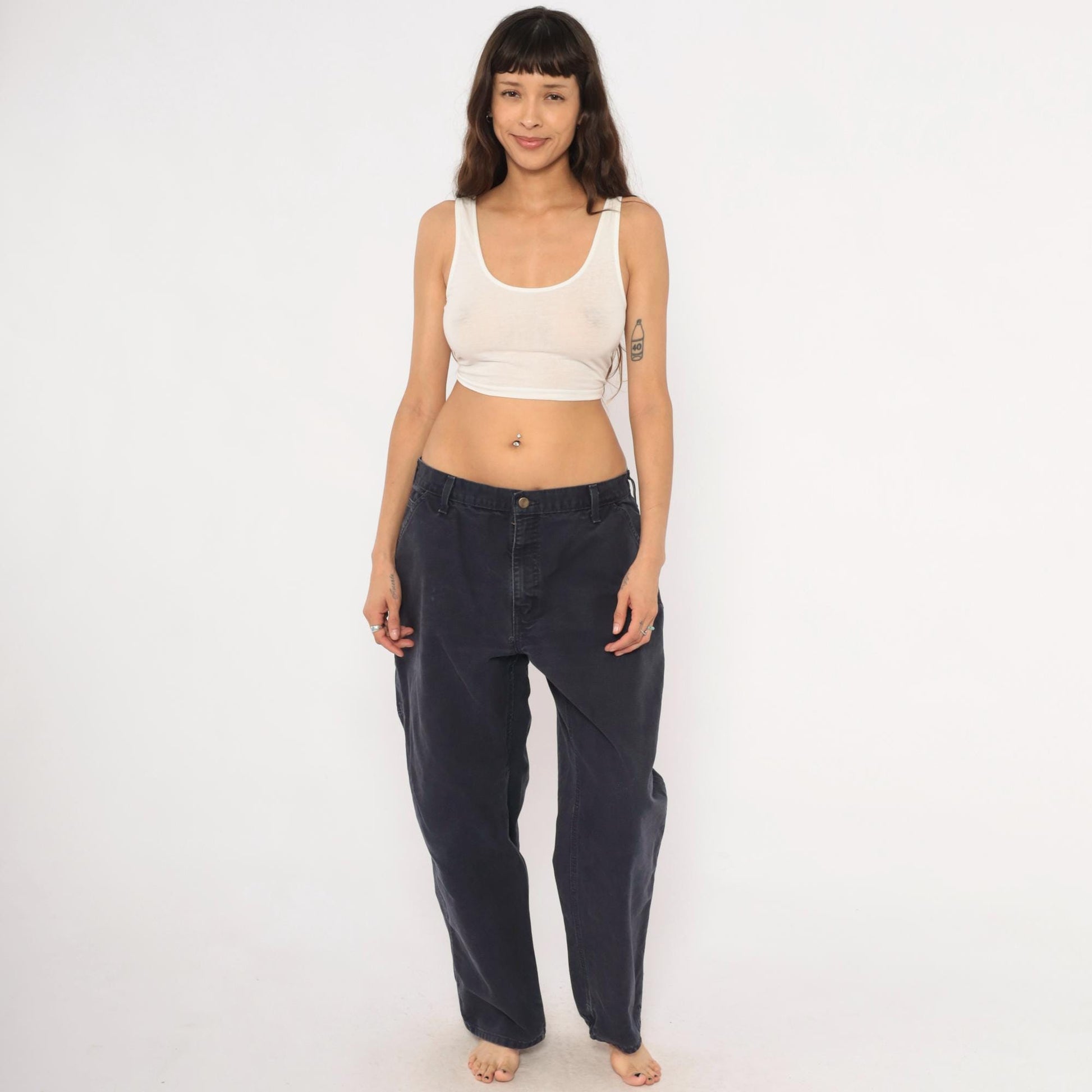2000s Carhartt Carpenter Pants Navy Cotton Straight Leg Extra Large XL