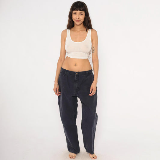2000s Carhartt Carpenter Pants Navy Cotton Straight Leg Extra Large XL