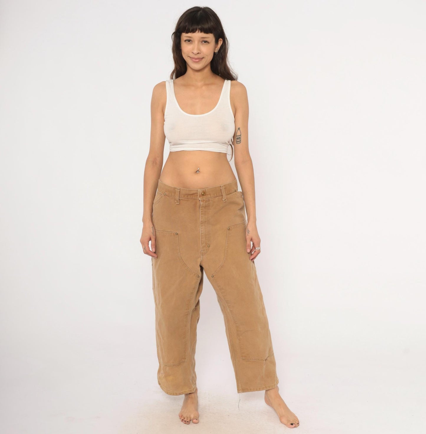 Carhartt Double Knee Carpenter Pants Tan Canvas Heavy Duty XXL