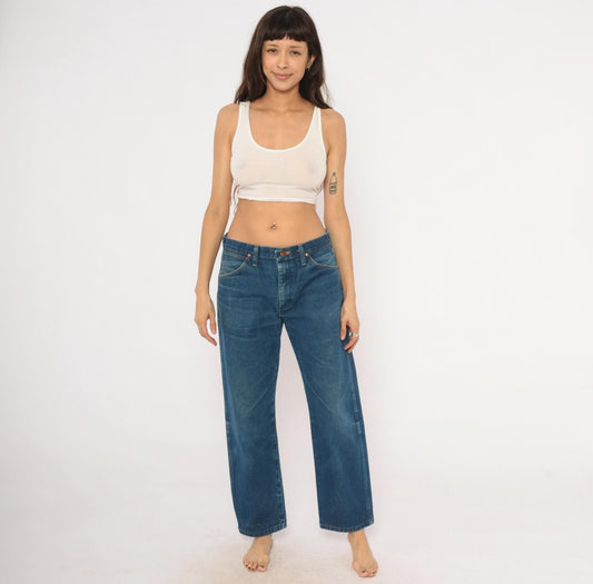 90s Wrangler Cowboy Cut Jeans Medium Wash Straight Leg Cotton 33x30 Large