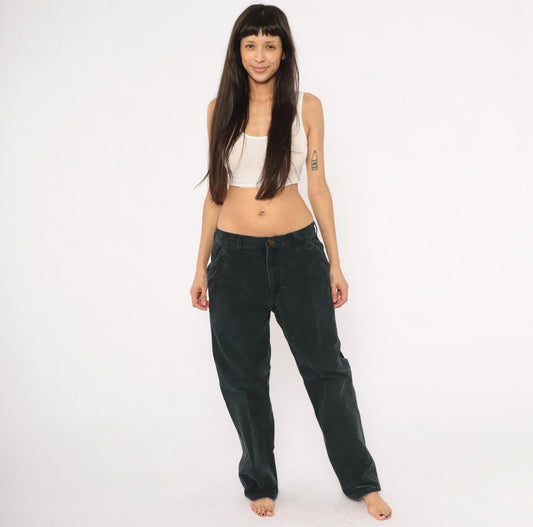 90s Carhartt Black Canvas Carpenter Pants Relaxed Straight Leg Large L