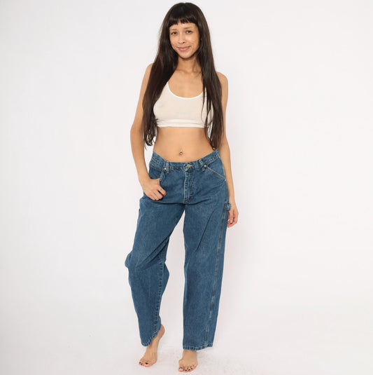 Wrangler Carpenter Jeans 2000s Medium Wash Straight Leg Cotton Denim 30x32