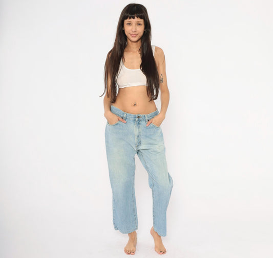 90s Lee Light Wash Straight Leg Jeans Blue Denim 36 x 28 Extra Large XL
