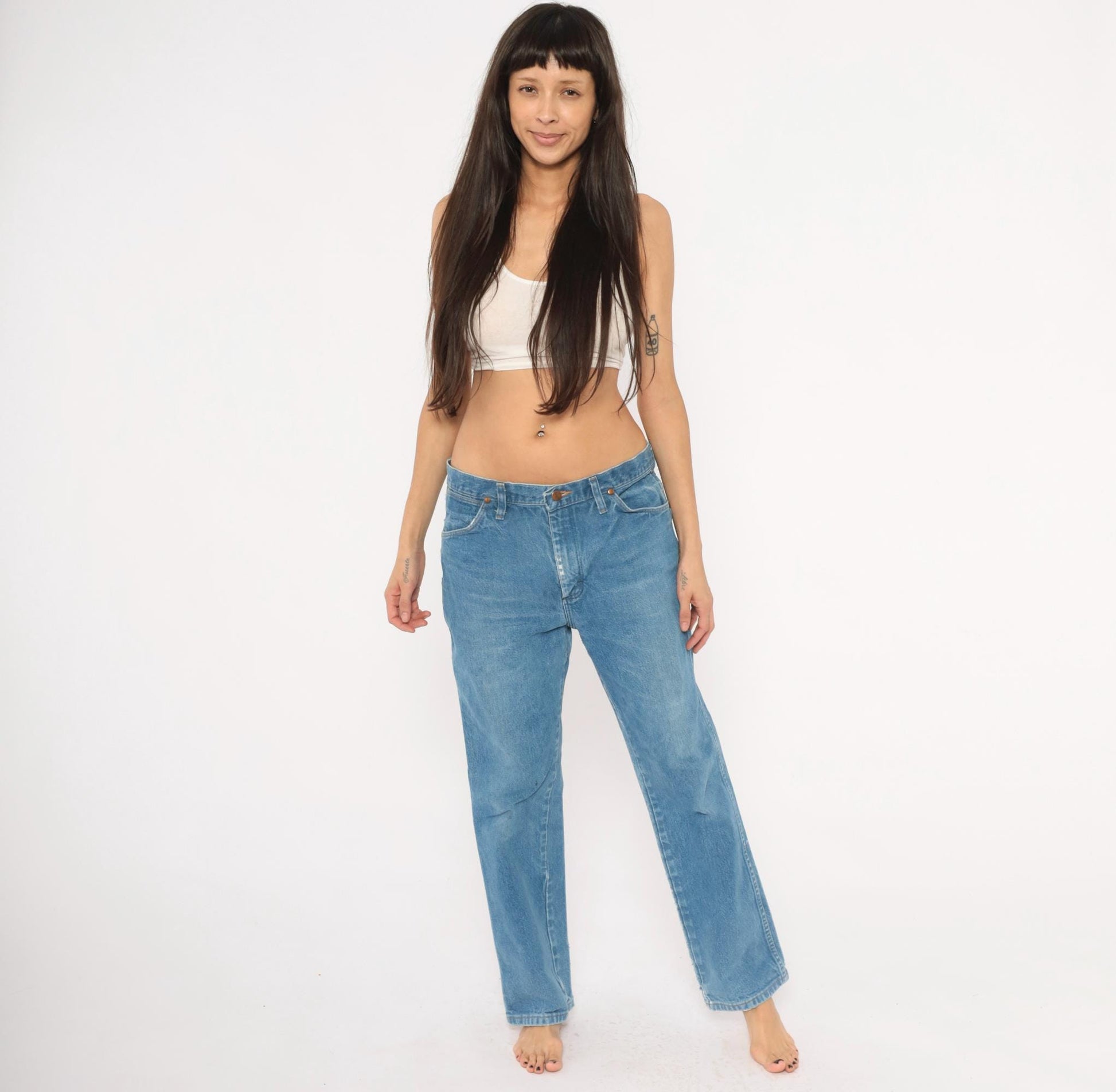 90s Wrangler Cowboy Cut Jeans Light Wash Straight Leg Cotton 35x30