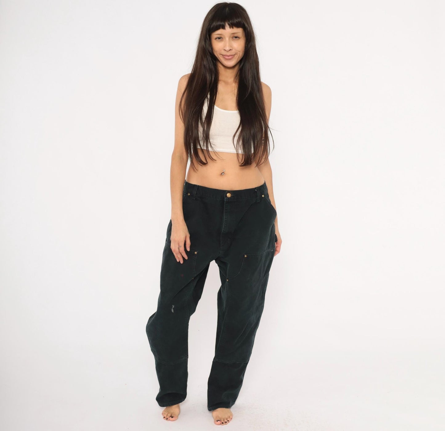 Carhartt Double Knee Canvas Carpenter Pants Black 38x29