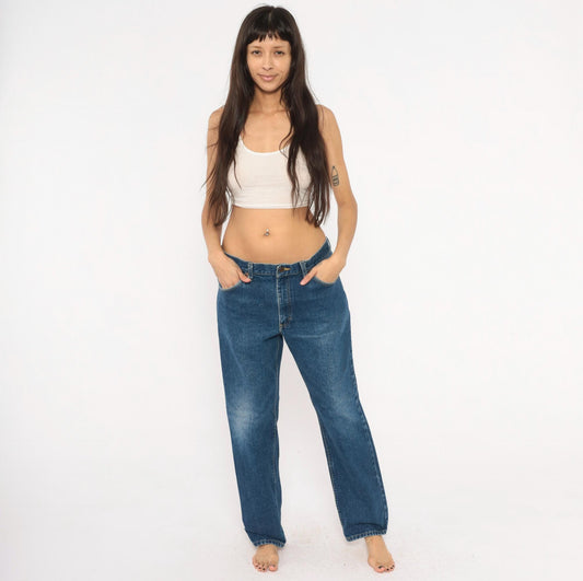 90s Lee Straight Leg Jeans Medium Wash Denim Cotton Large L