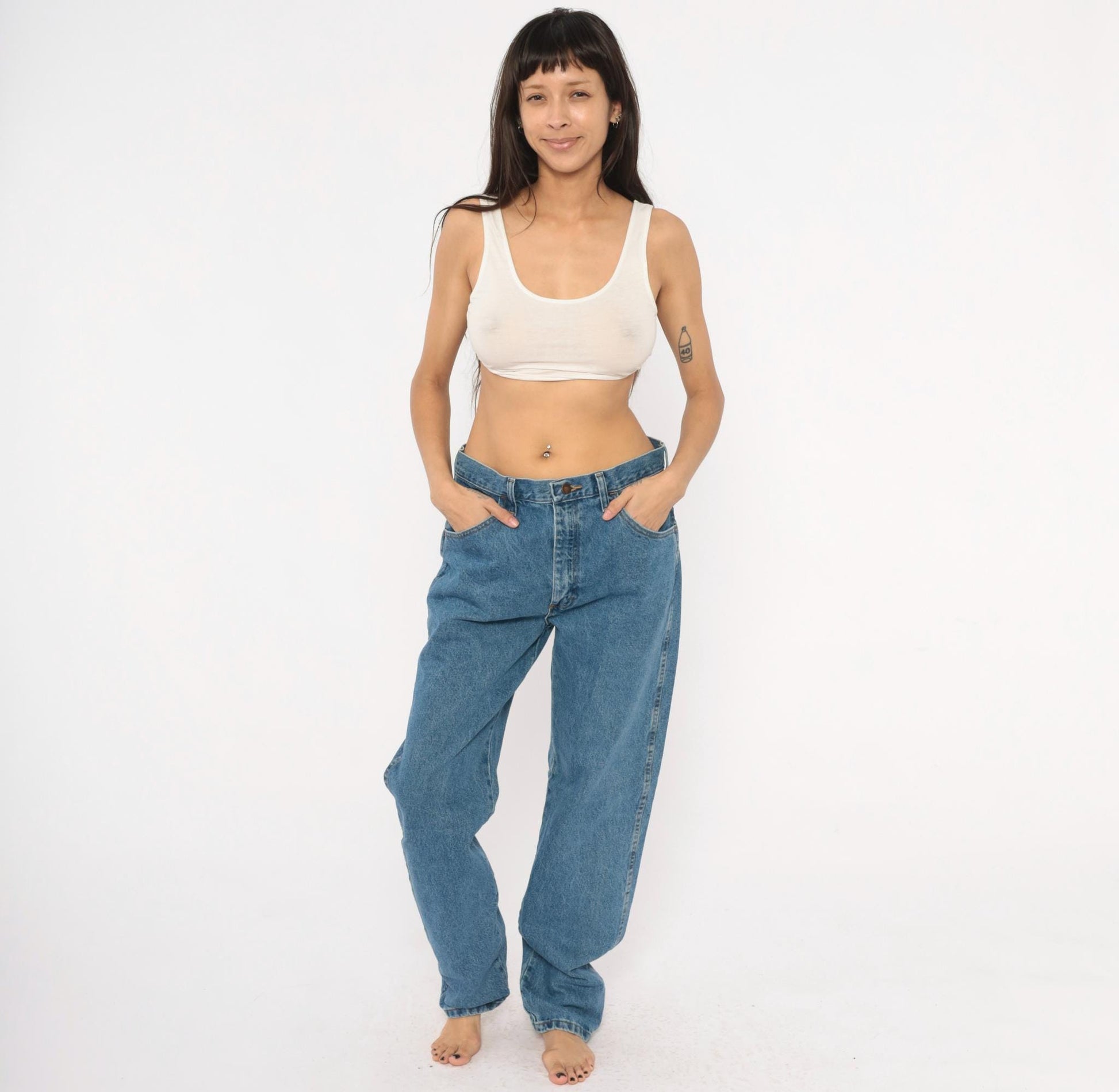 Rustler Straight Leg Jeans 2000s Medium Wash Cotton Denim Large L