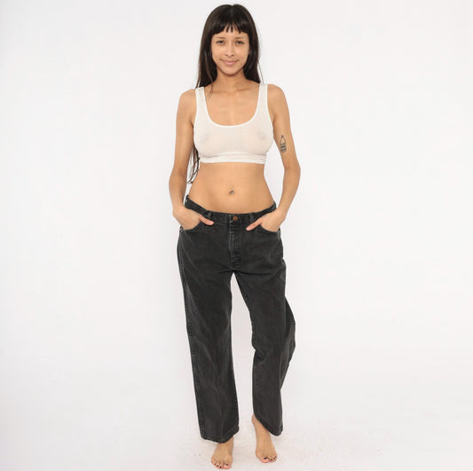 2000s Dickies Straight Leg Jeans Charcoal Faded Black Denim 38 x 32