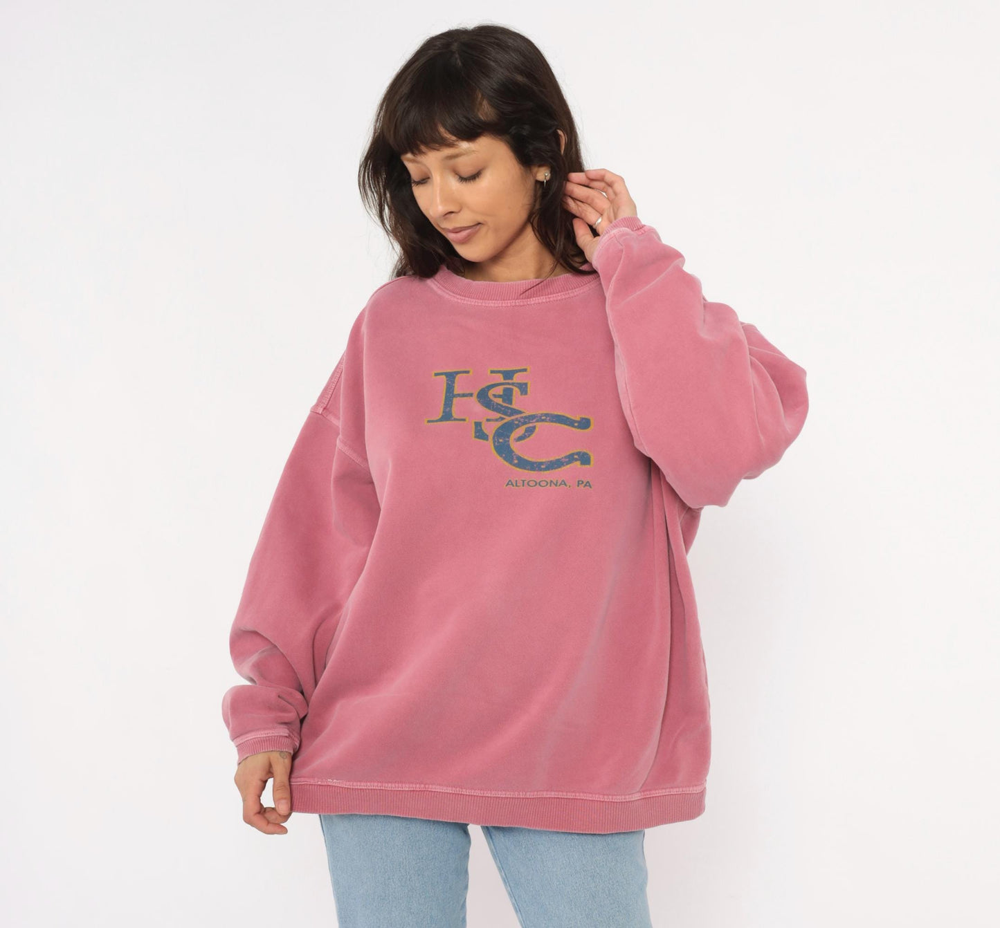 90s HSC Altoona Dusty Rose Crewneck Sweatshirt Pigment Dyed Extra Large XL