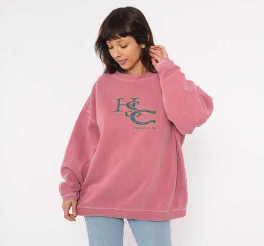90s HSC Altoona Dusty Rose Crewneck Sweatshirt Pigment Dyed Extra Large XL