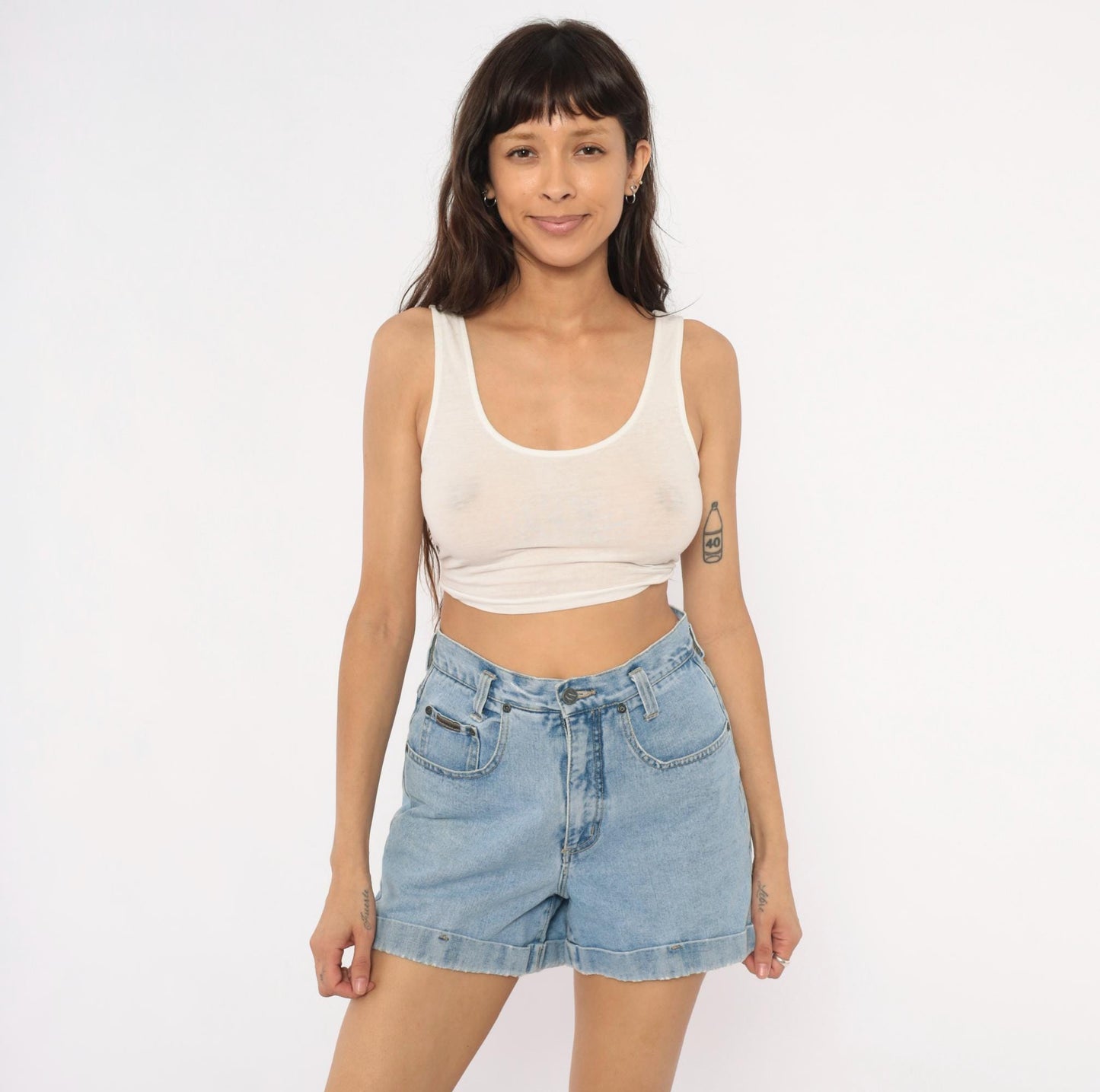 90s NY Jeans Light Wash Denim Shorts High Rise Cuffed Medium M