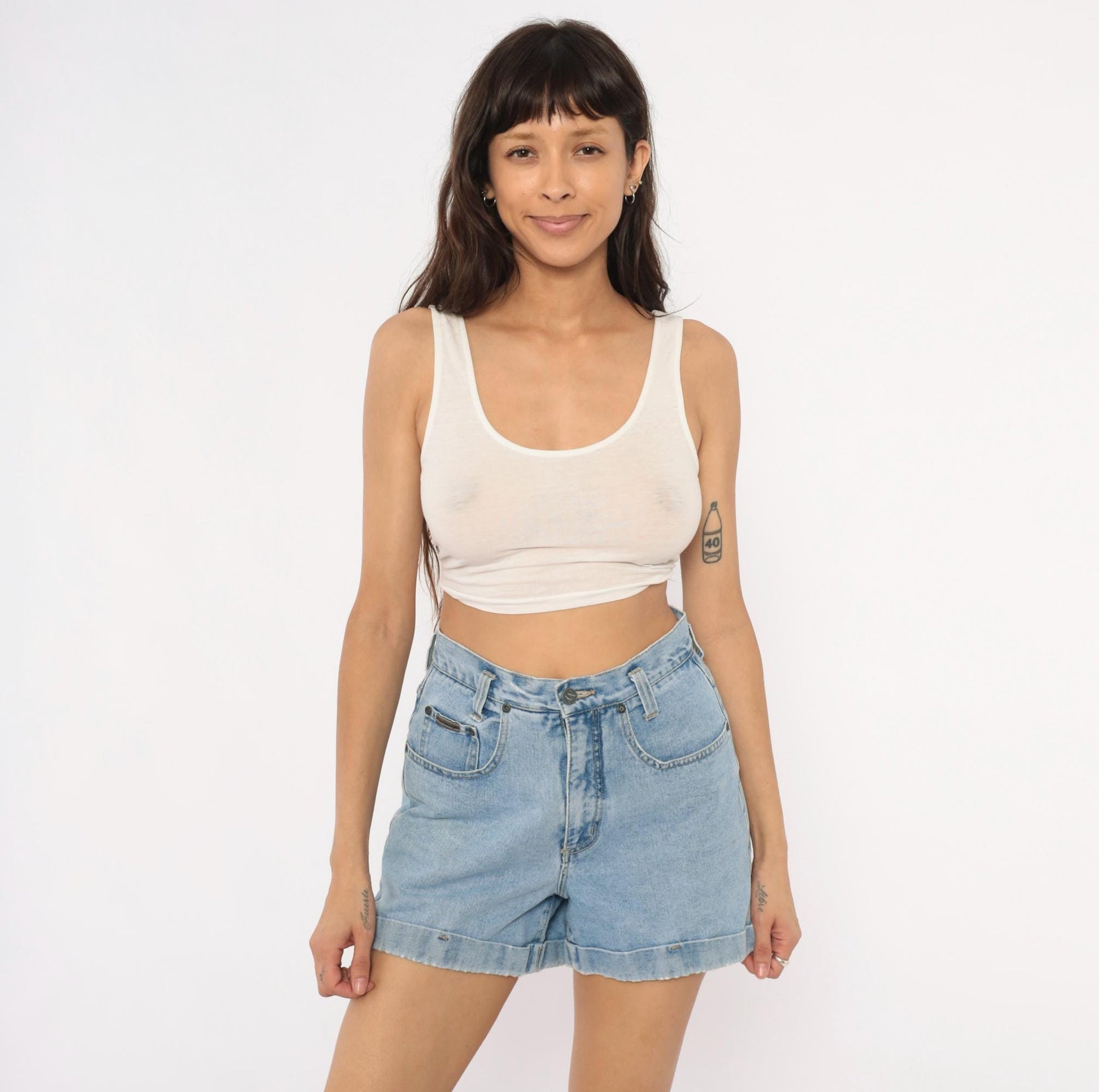 90s NY Jeans Light Wash Denim Shorts High Rise Cuffed Medium M