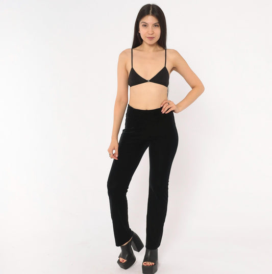 Daang Goodman Tripp NYC 90s Black Velvet Pants Slim Straight Small S