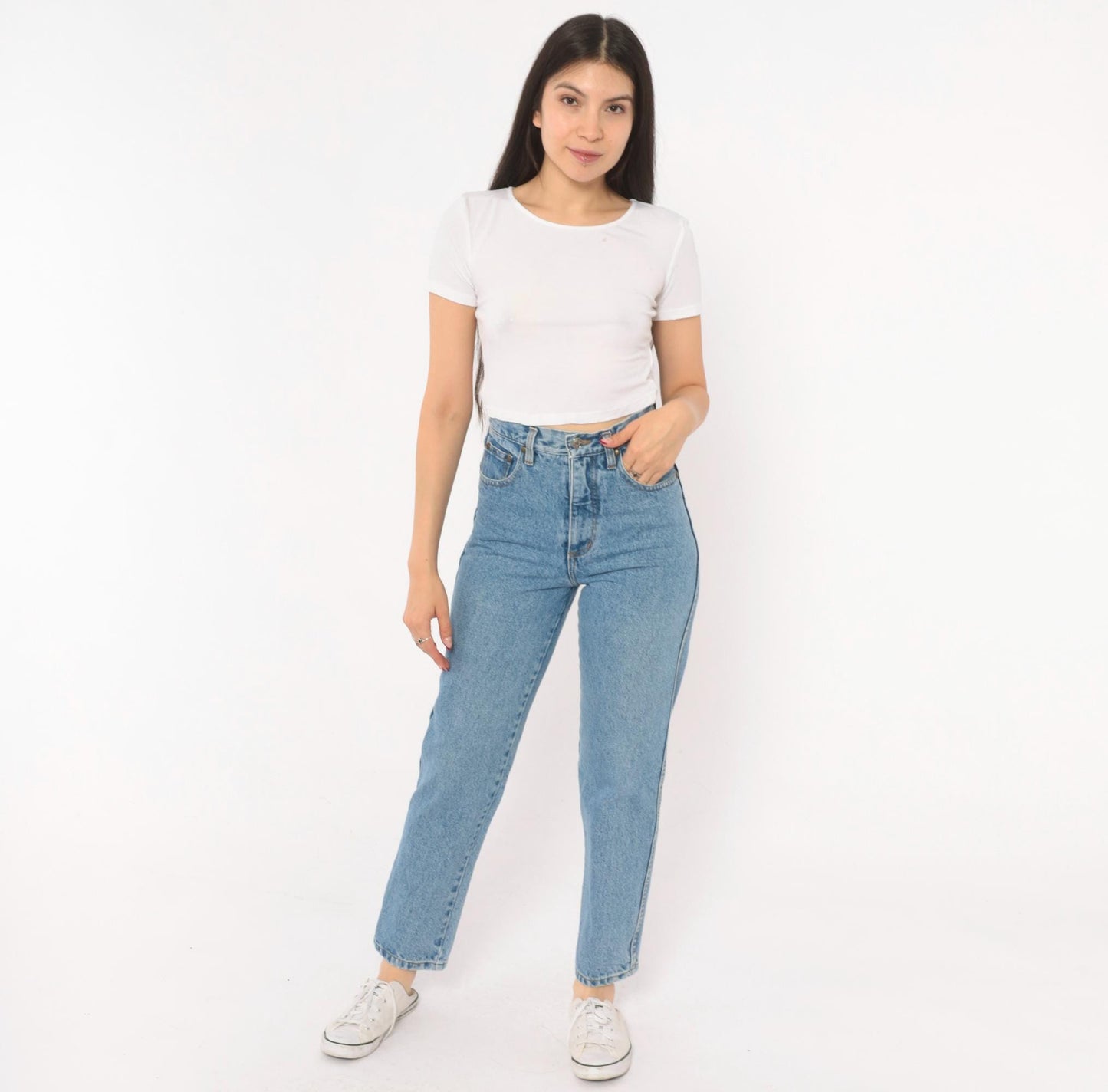 90s Guess Mom Jeans High Waisted Tapered Light Wash Denim XXS