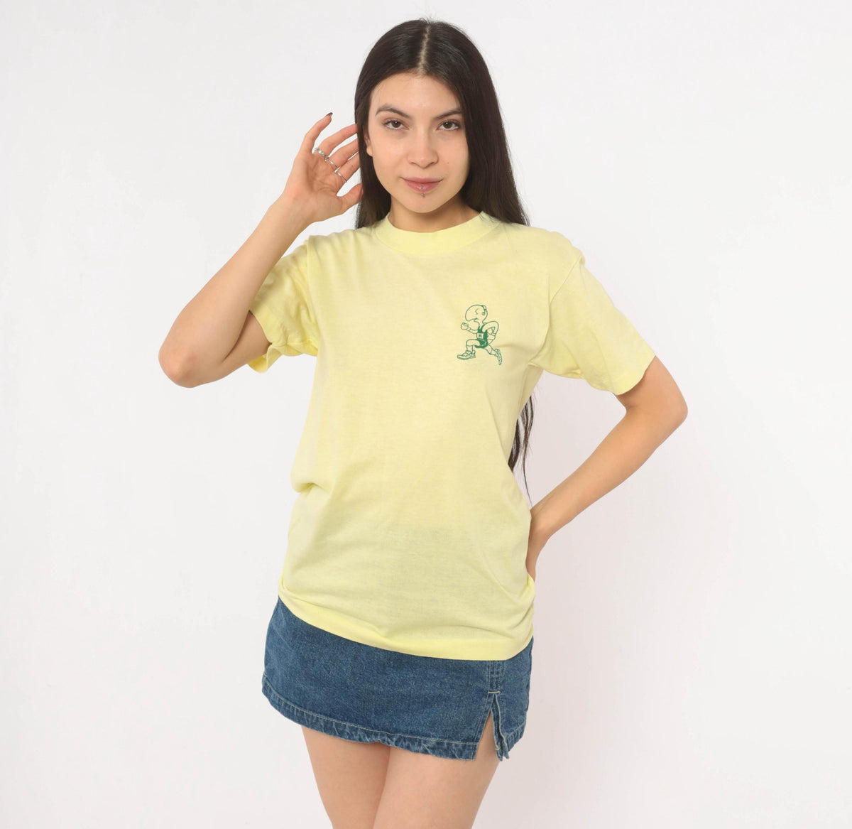 80s Select T Turtle Races Graphic Tee Yellow Green Cartoon Medium