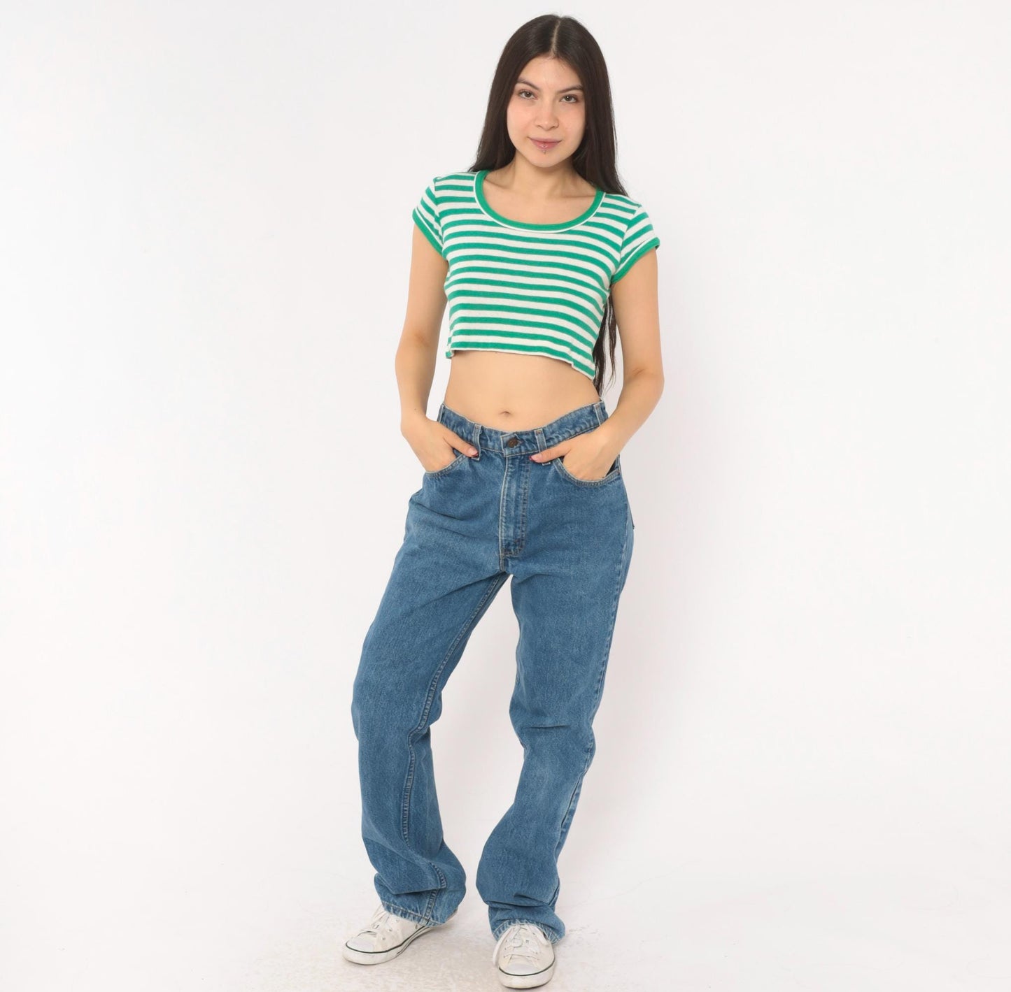 90s Levi's 517 Bootcut Jeans High Rise Medium Blue Denim Large 34