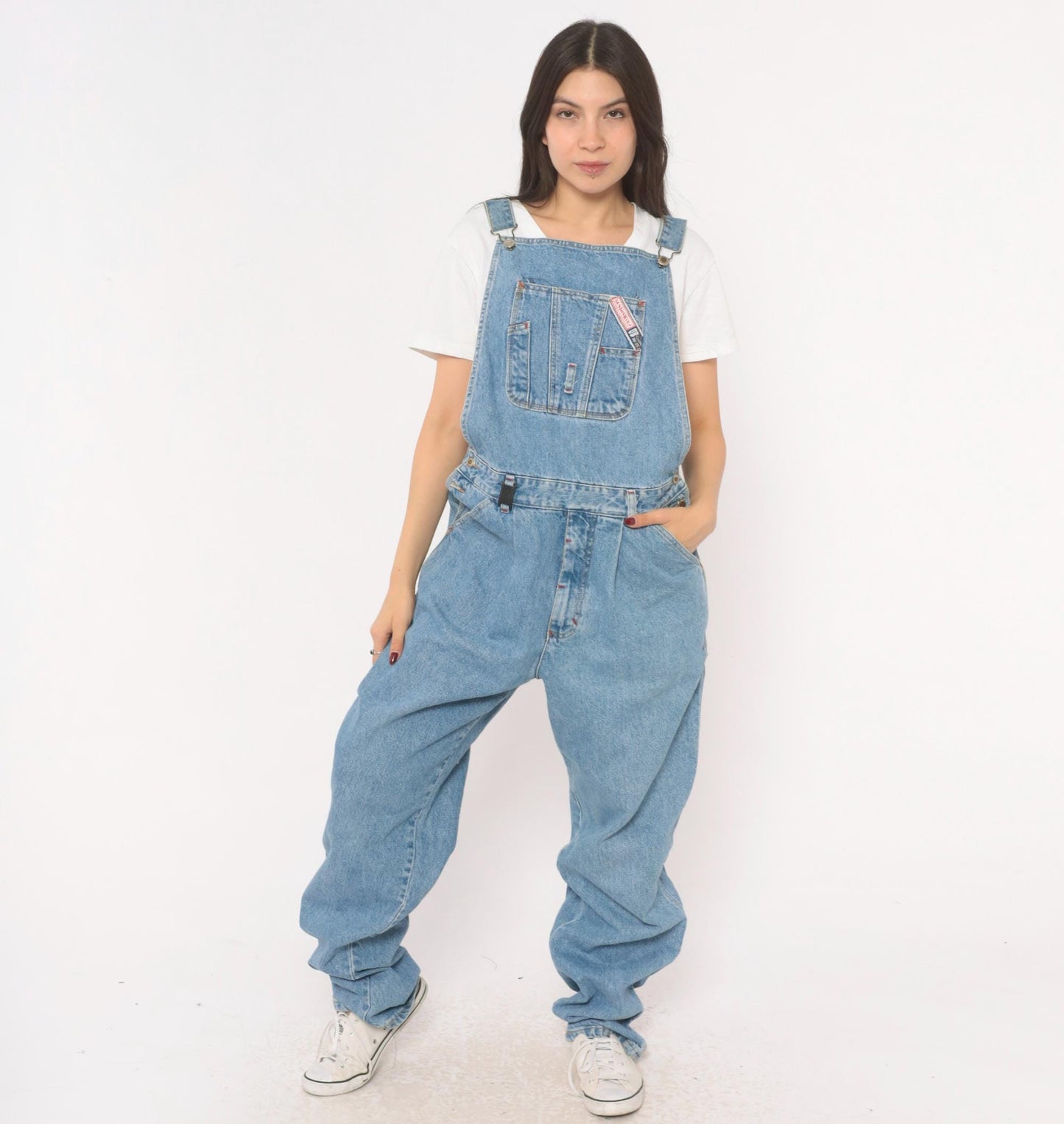 90s Union Bay Denim Overalls Light Wash Bib Front Cotton Medium