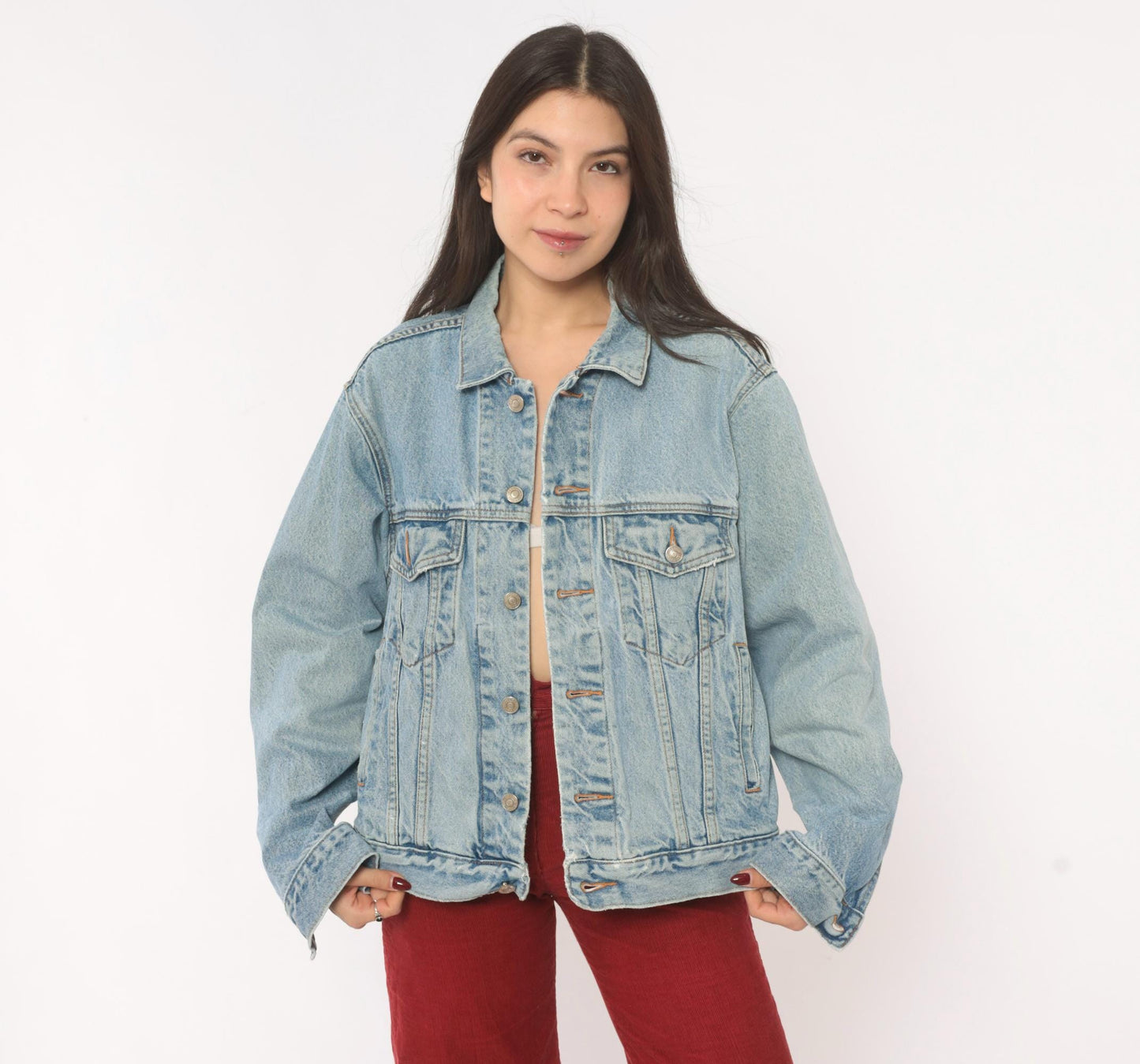 90s Gap Blue Jeans Light Wash Denim Trucker Jacket Small S