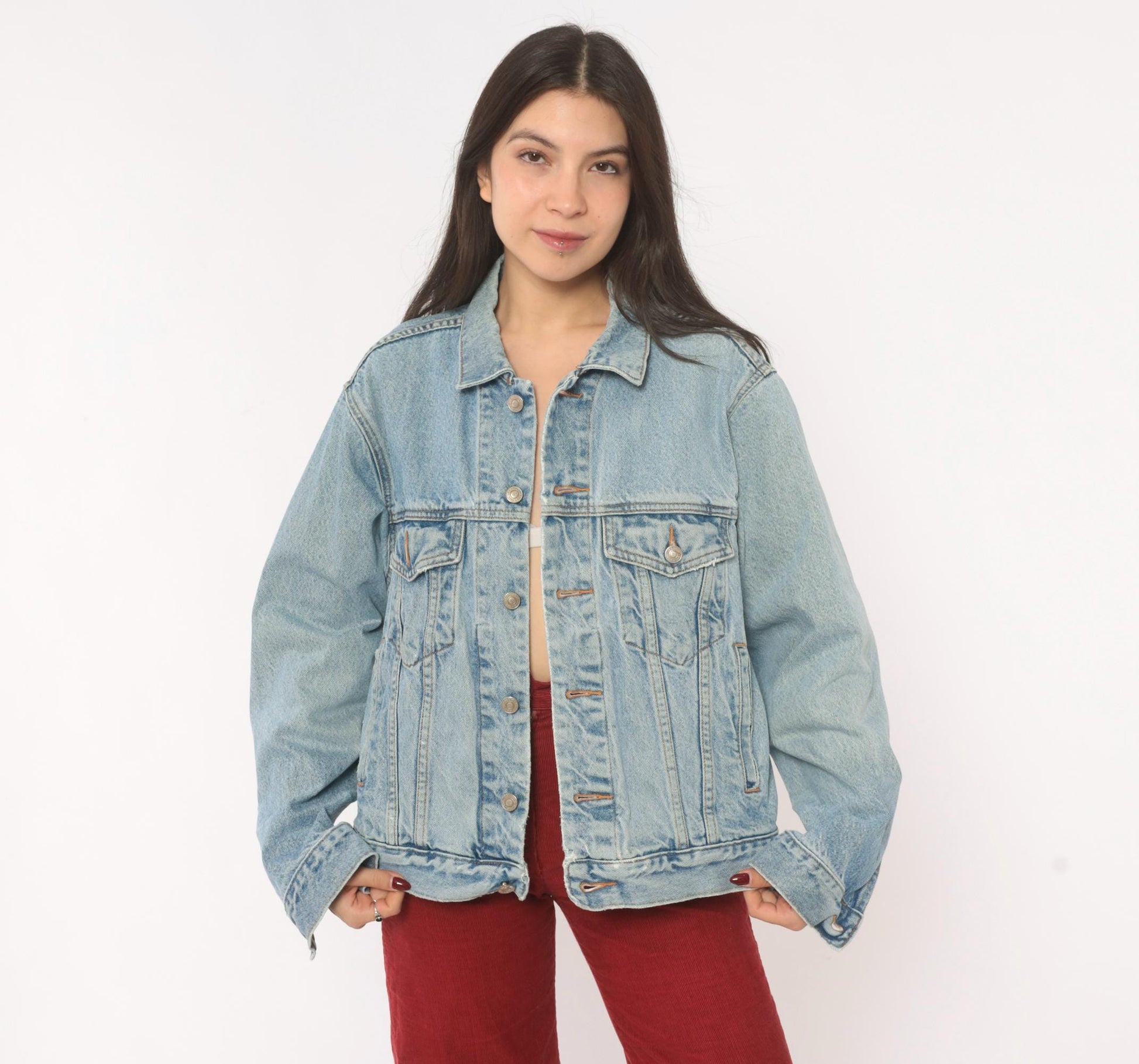 90s Gap Blue Jeans Light Wash Denim Trucker Jacket Small S