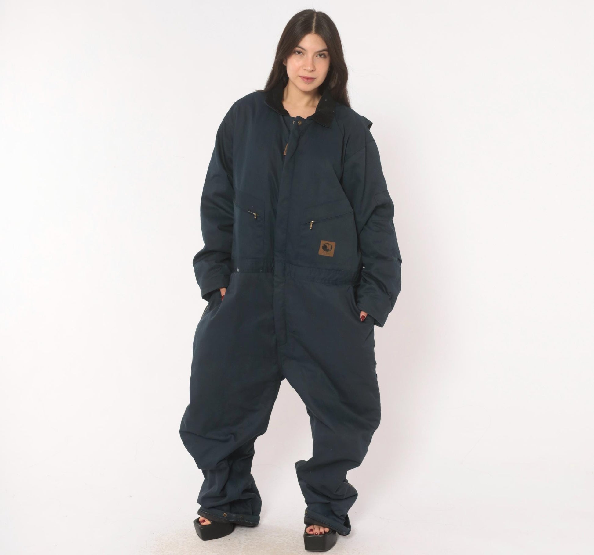 2000s Berne Apparel Navy Insulated Coveralls Quilted Jumpsuit Plus Size XXL