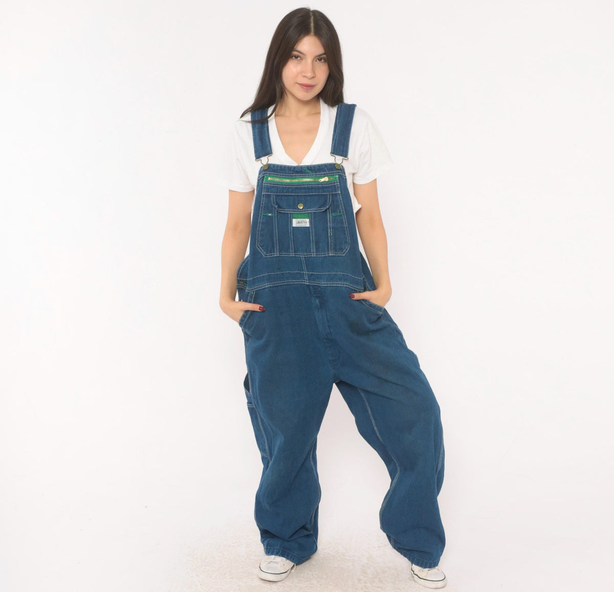 2000s Liberty Navy Denim Bib Overalls Carpenter Utility Cotton XXL